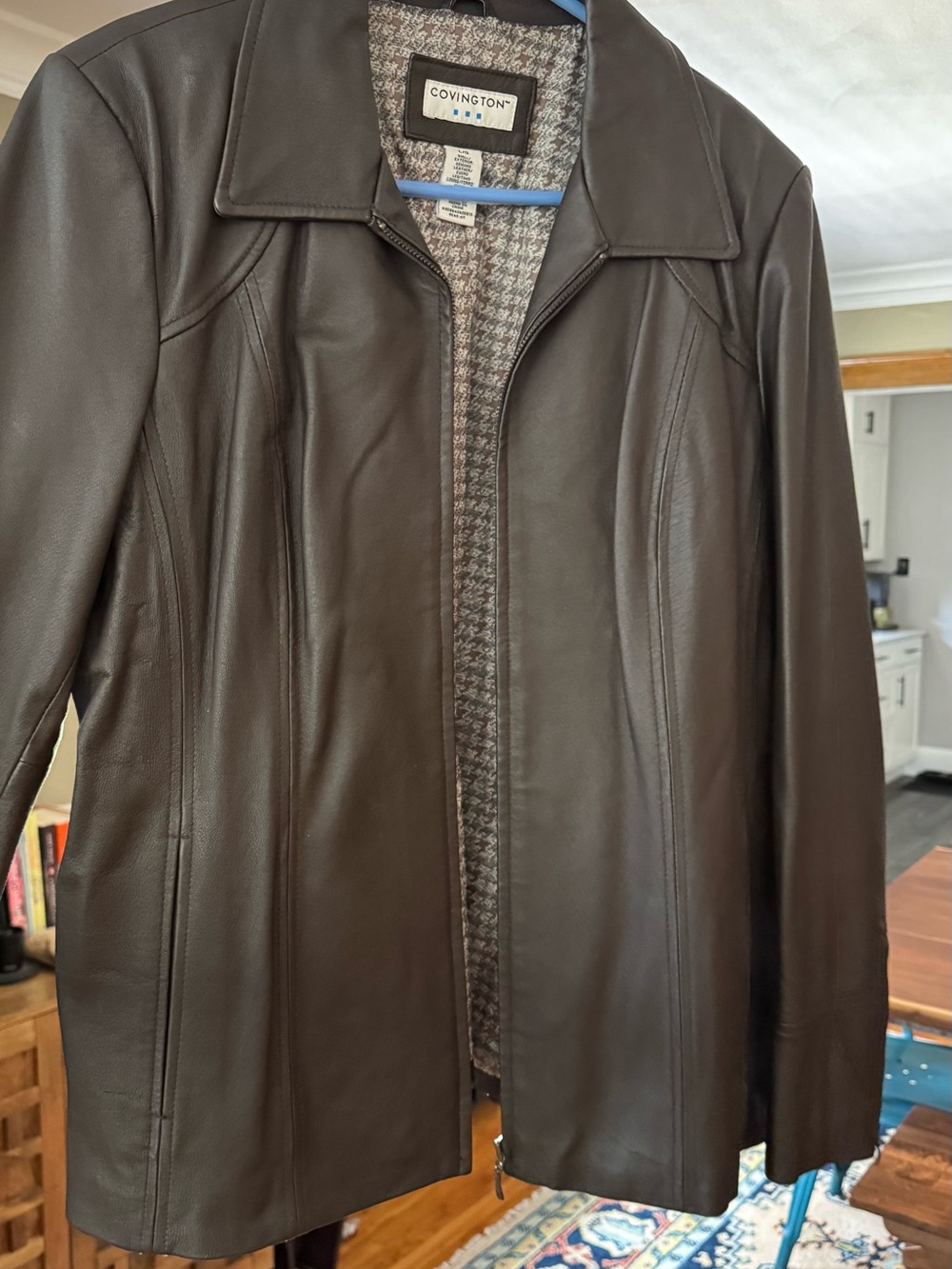 Covington Men's Chocolate Brown Leather Shirt Jacket - Genuine leather